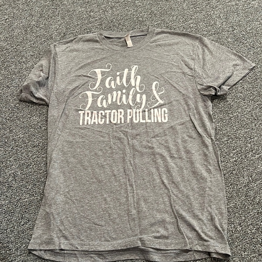 Next level tri blend custom tractor pulling g t shirt gray medium